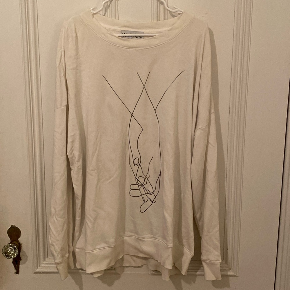 Wildfox Take My Hand Road-trip Sweatshirt in Vanilla